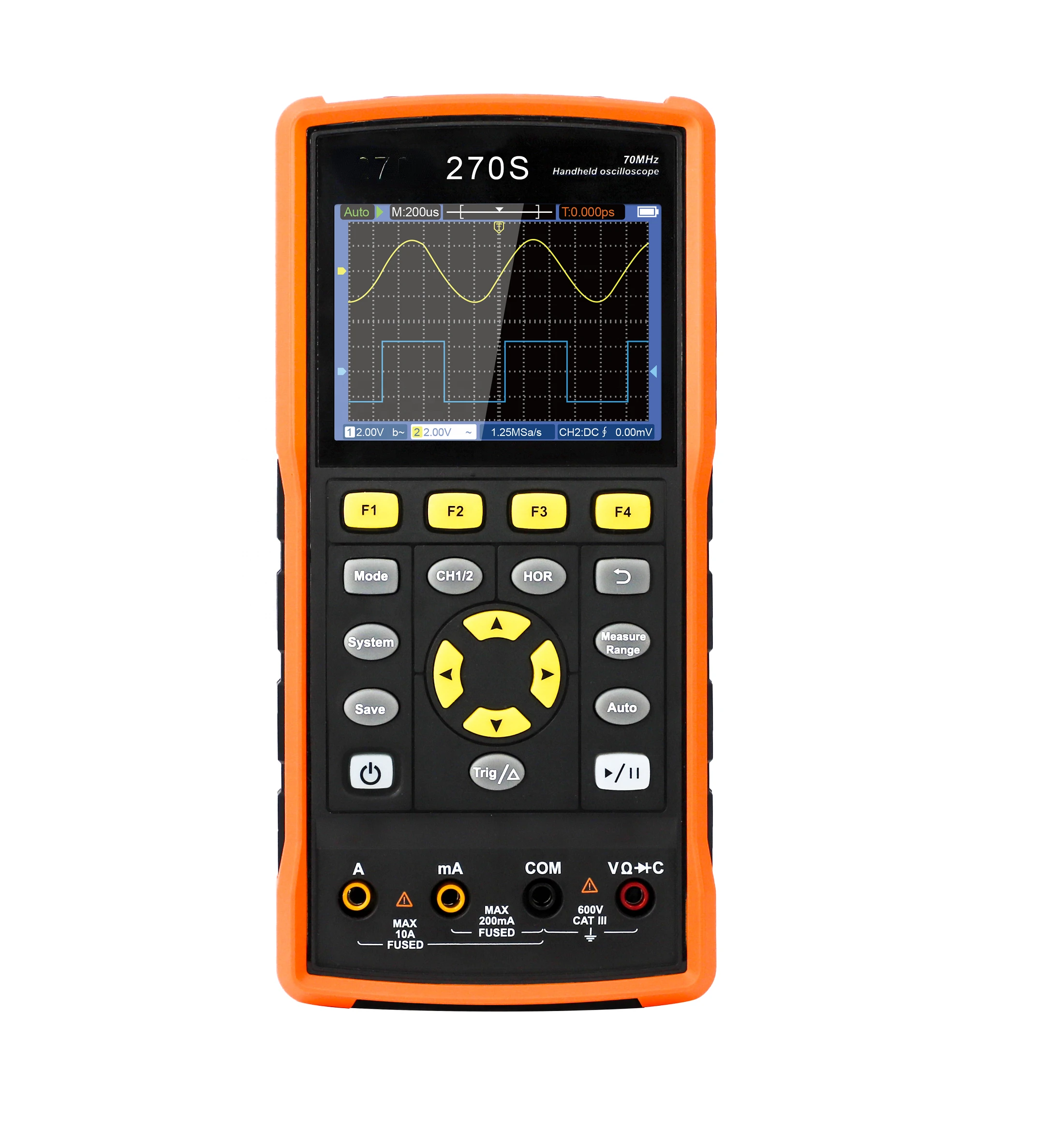 270S manufacturer portable low-cost digital oscilloscope 70MHz with broadband USB OTG interface 2 channel oscilloscope