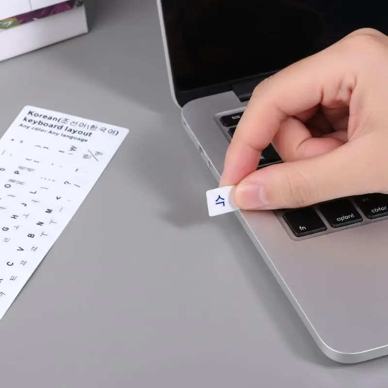 Korean Keyboard Sticker 5Pcs Waterproof PVC Durable Decal for Laptop Desktop PC Replaceable Letters for Work Home