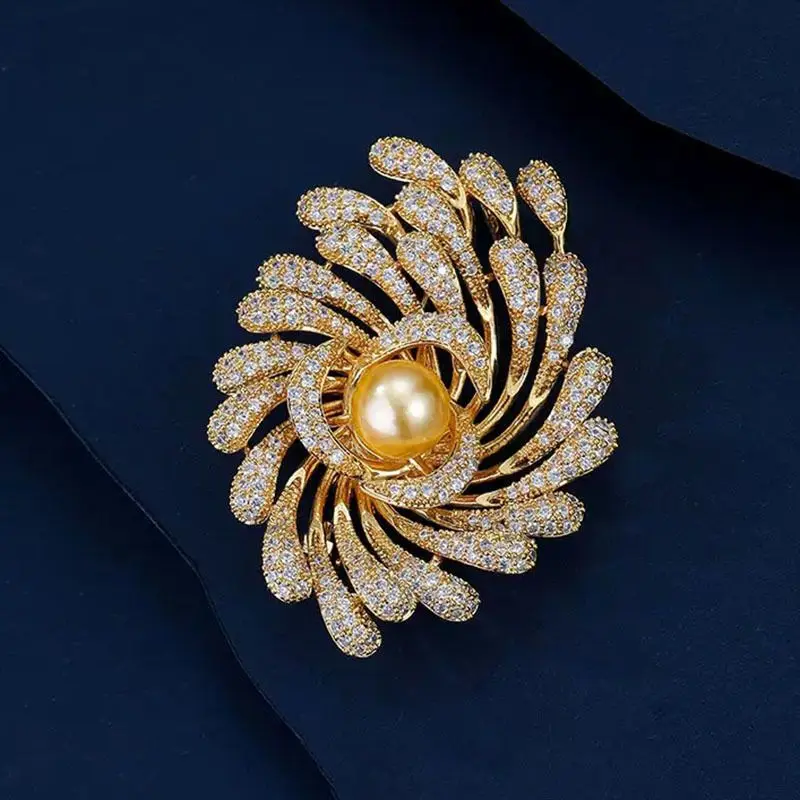 

New luxury atmospheric fireworks brooch women's retro fashion light luxury versatile