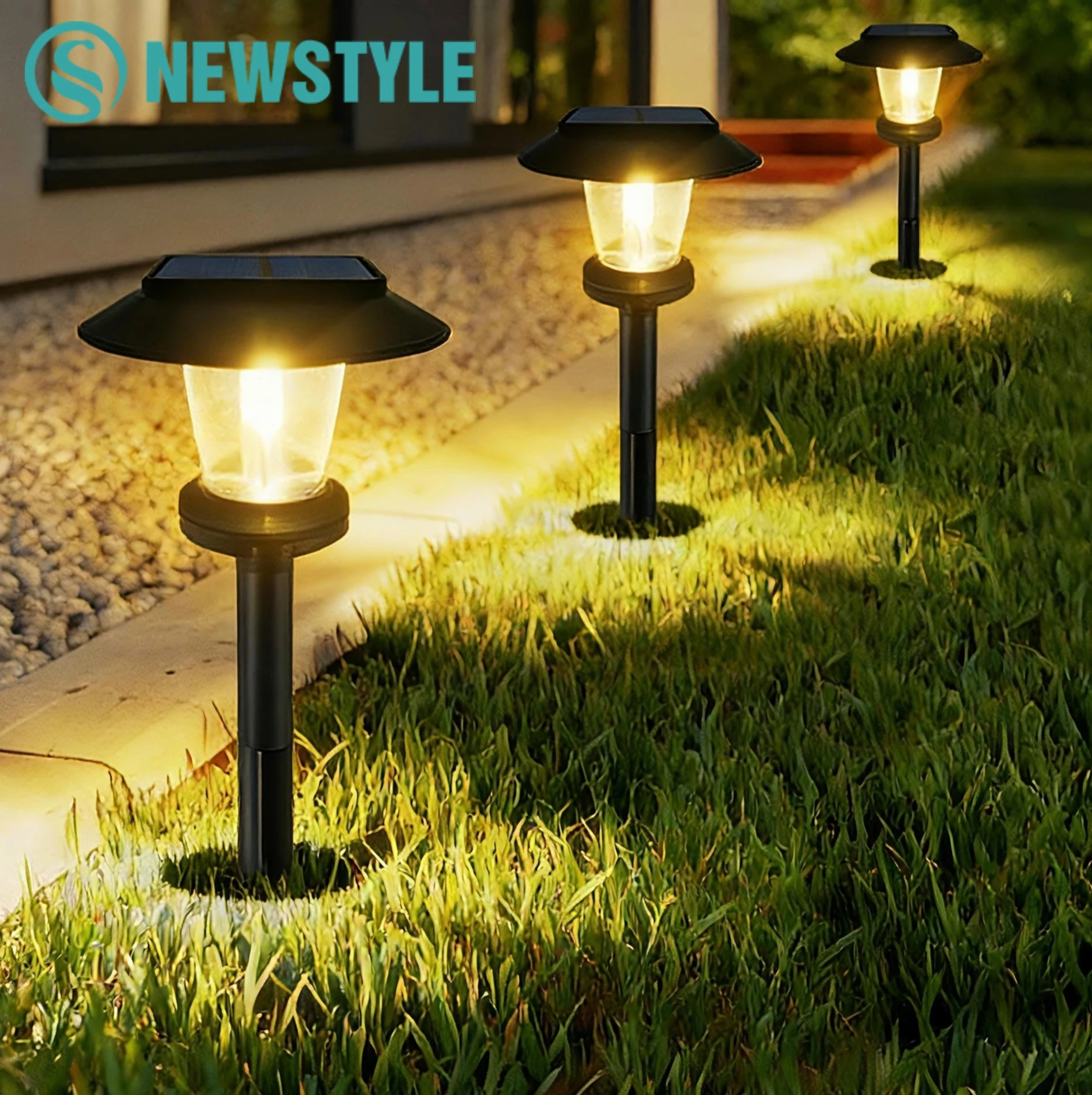 

Солнечные фонари для дорожек, наружное водонепроницаемое IP65, декоративное ландшафтное освещение с 3 режимами освещения для двора, дорожки