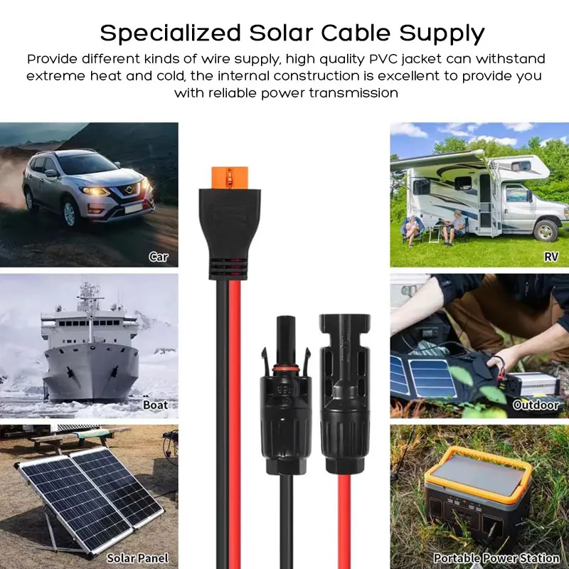 3m 1.5m 12AWG XT60i to Solar Panel Extension Cable for Ecoflow RIVER 2/RIVER 2 Max/RIVER 2 Pro/DELTA 2/DELTA Max/DELTA Pro Wave.