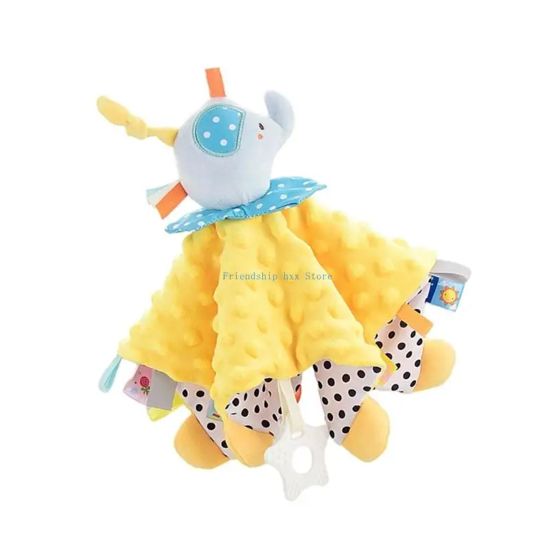 F1CB لينة تنفس الرضع بطانية أمان النسيج الآمن لعبة مهدئة المزاج القلق استرضاء منشفة لحديثي الولادة طفل