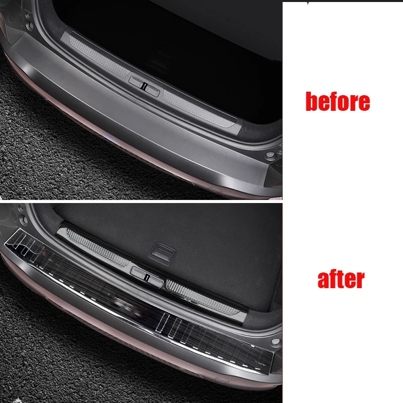 For Citroen C5X 2021 2022 2023 stainless steel Built-in outer Rear Bumper Protector door Sill Trunk Tread Plate Trim Accessories