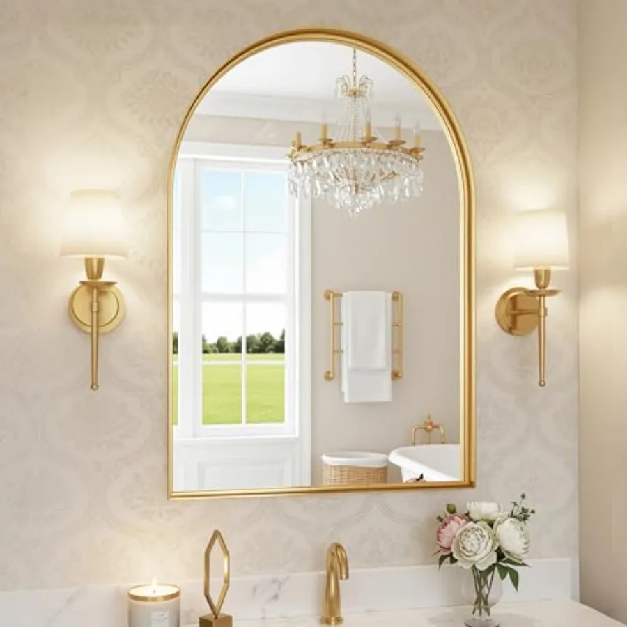 

ed Bathroom Mirror 22x30 Inch ed Wall Mirror with Metal Deep Frame Mirrors for Wall Decor Vanity Entryway Living Room