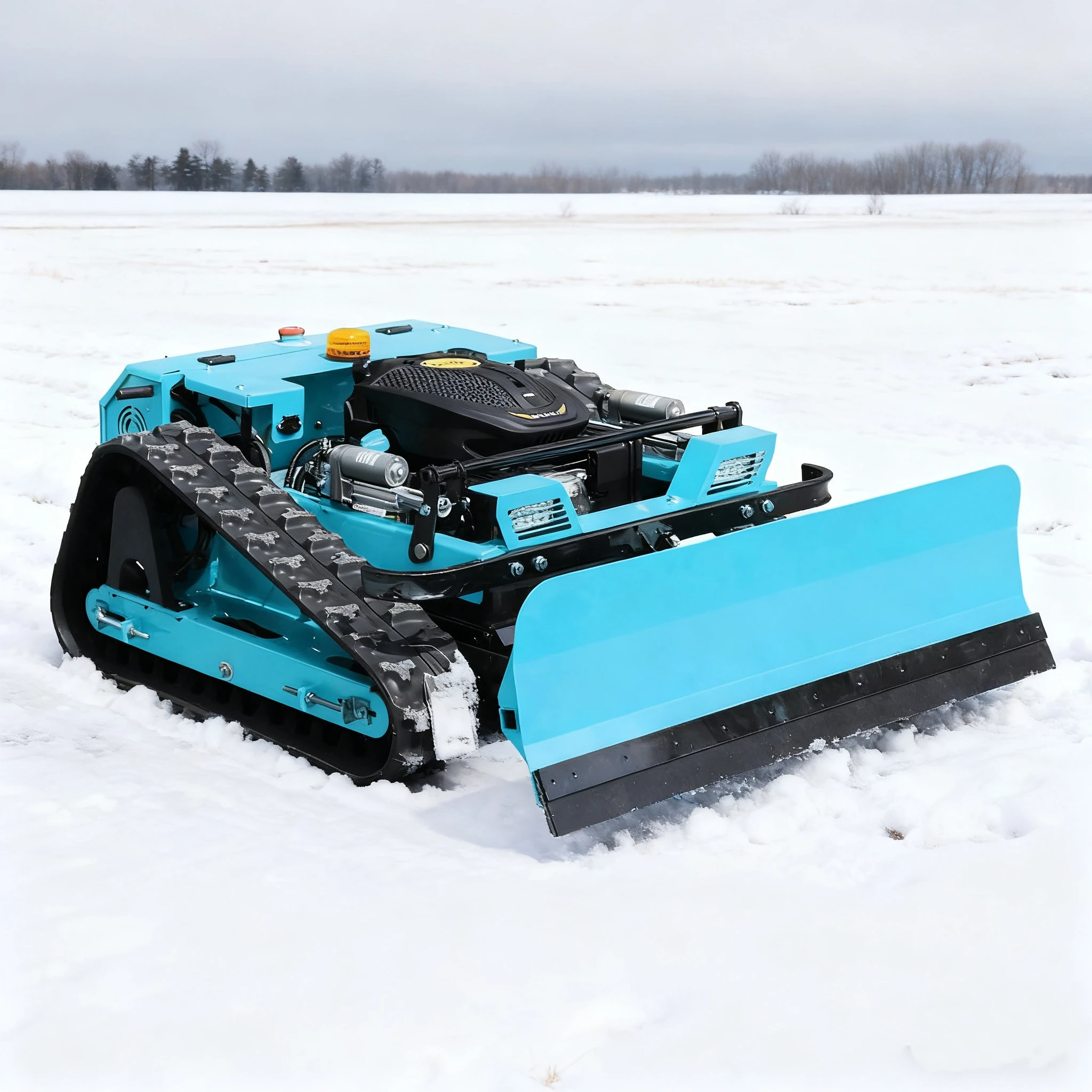 

Remote-controlled Tracked Lawn Mower With Snow Plow: All-terrain, Powerful,Zero-turn Mowers,Multi-scenario (Mowing/snowplowing).