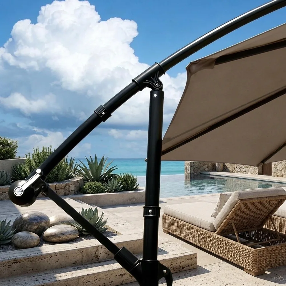 Umbrella Guide Bracket for Patio Use ABS Black 13.6 x 11 x 5.5 cm Fits 4.3 cm Pole Diameter Compatible with Roman Standard