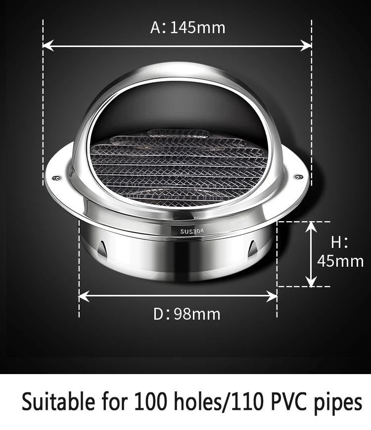 Variant: 304 steel 100mm