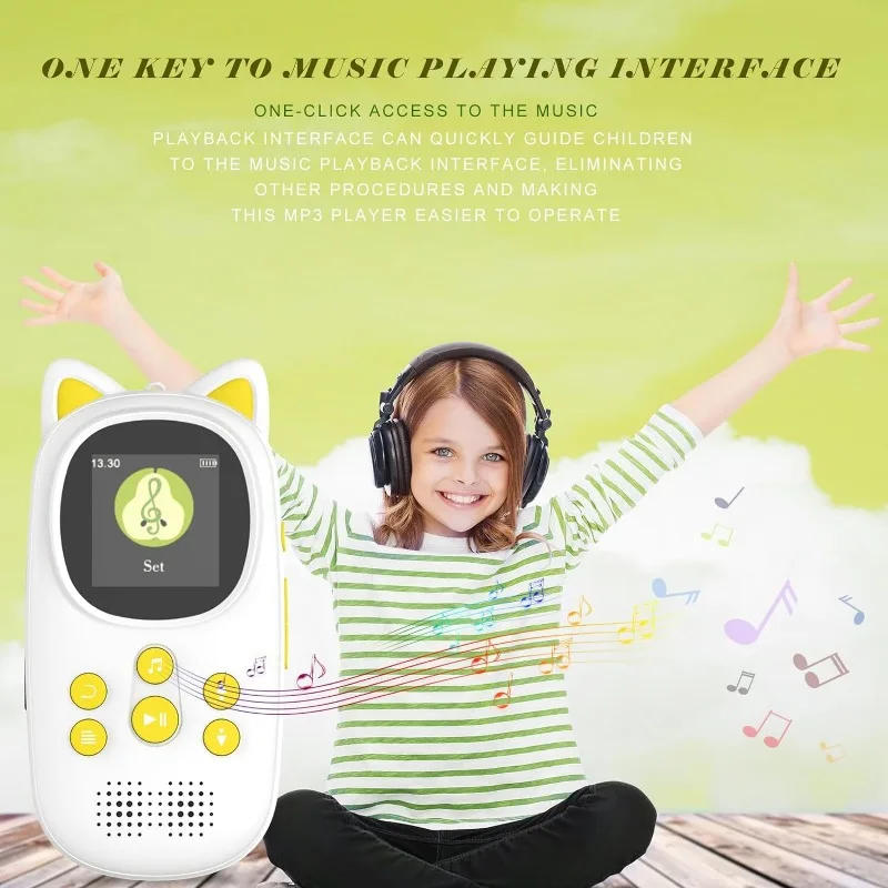 32GB MP3 Player with Bluetooth,Portable Music Player as Gifts for Kids Built-in HD Speaker Support Voice Recording Pedometer