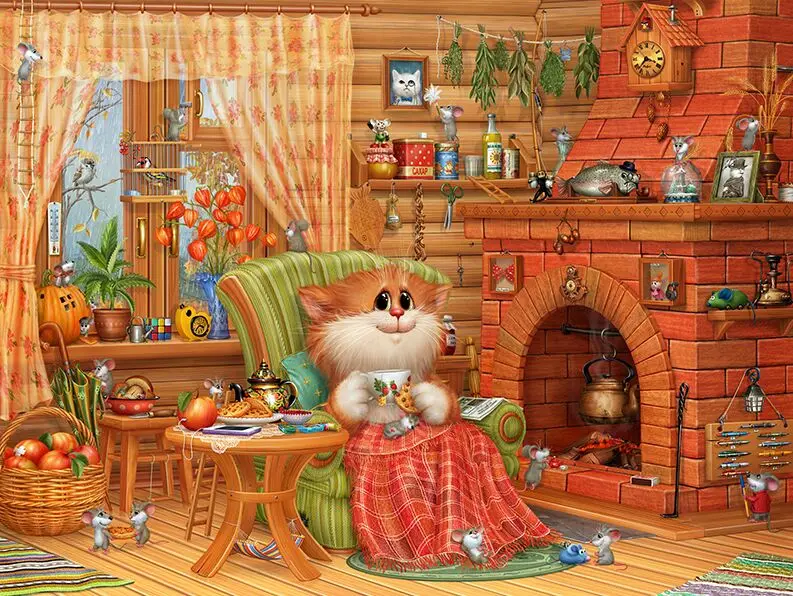 

Cat's room The wooden puzzle 1000 pieces ersion jigsaw puzzle white card adult children's educational toys