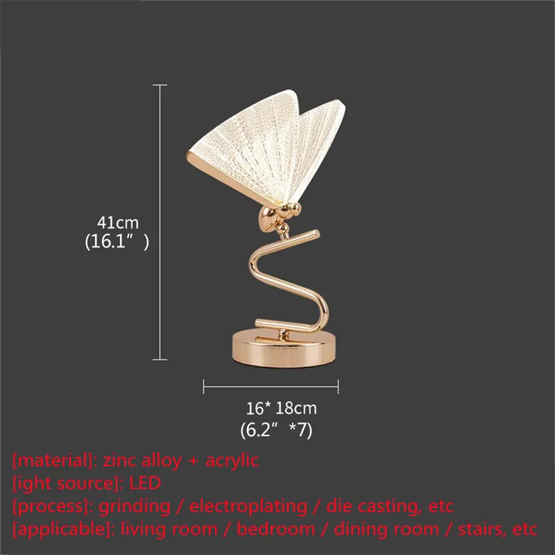 APRIL Nordic Butterfly Table Lamps Modern Desk Lighting LED for Home Creative Bedroom Decoration
