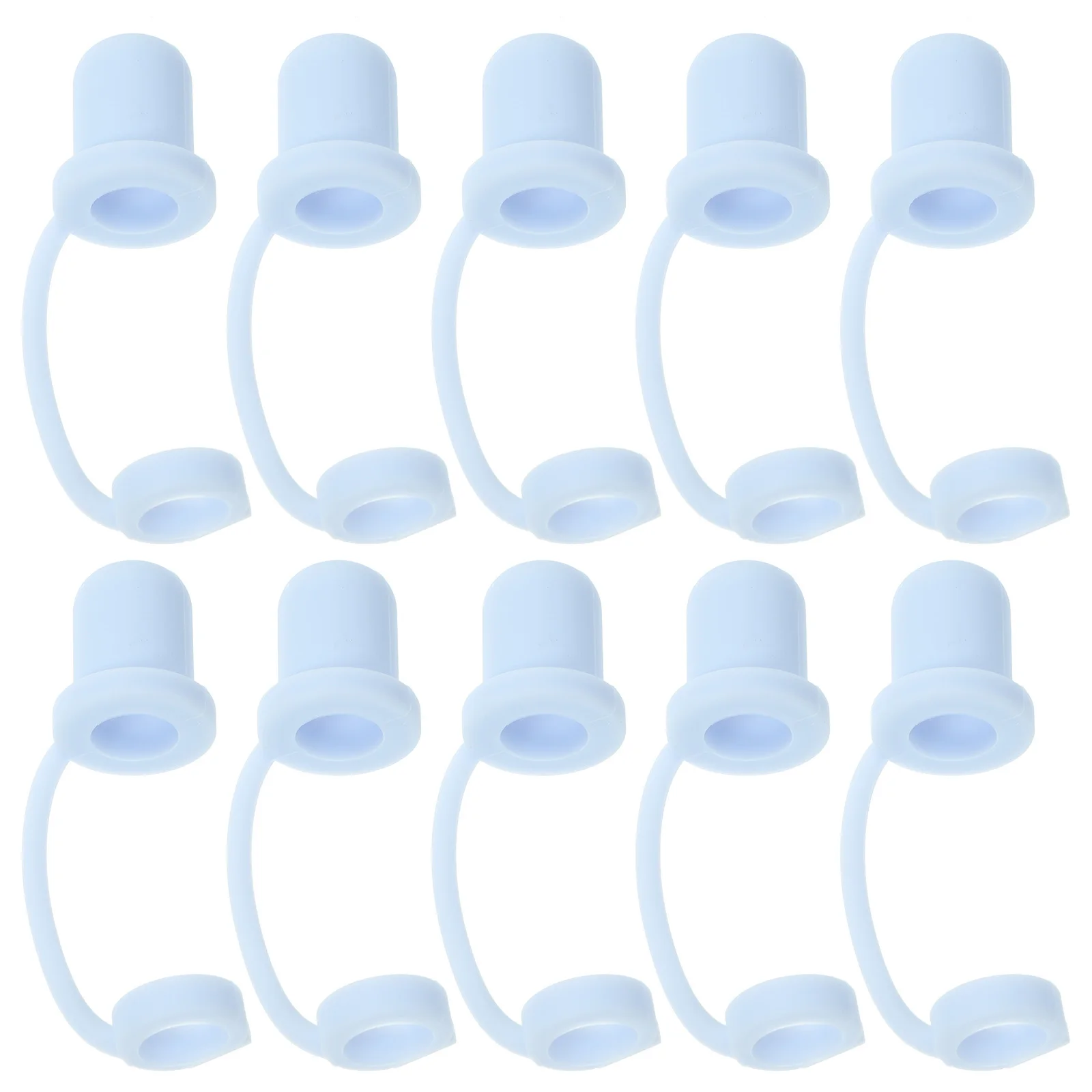 

10pcs Silicone Straw Covers Reusable Dust-Proof Splash-Resistant Lightweight Portable Smooth Soft For Parties Graduation Shower