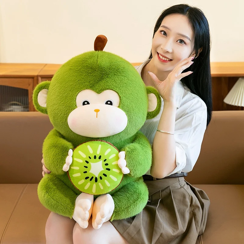 27-50cm kreatywny zielony kiwi małpa pluszowe zabawki Kawaii pluszaki miękkie śmieszne dzieci towarzyszą lalkom poduszka dla dziewczynek prezenty