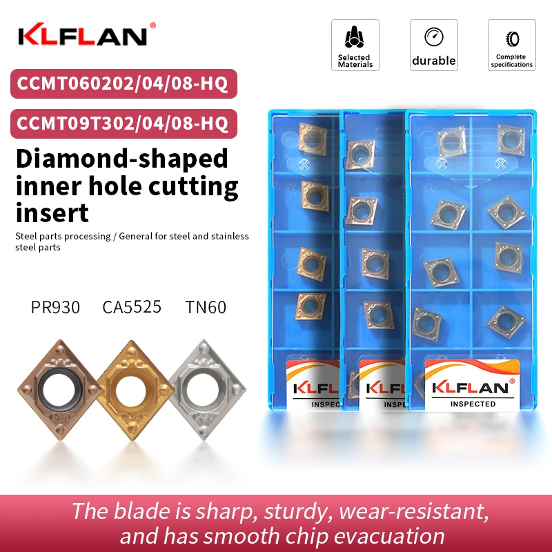

CNC Insert CCMT060208 CCMT060204 CCMT09T304 CCMT09T308 Grade A5525 PR930 TN60, Machining Stainless Steel Steel Parts Automotive