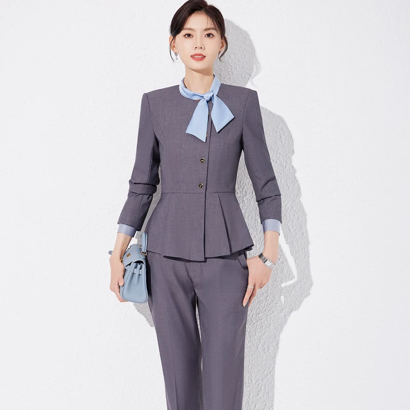 Formal Women Business Suits Pantsuits Autumn Winter Professional Office Work Wear Ladies Career Interview Trousers Sets