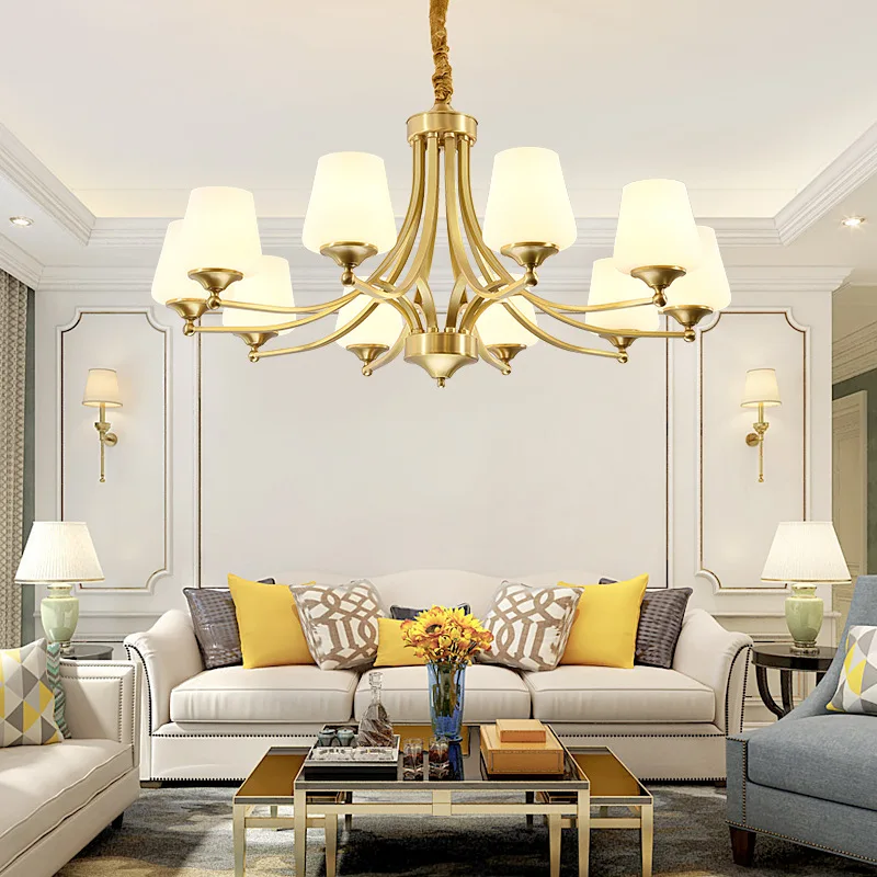 

American Vintage Luxury Creative Solid Brass Pendant Light LED Living Room Bedroom Dining Study Home Decor Novelty New Energy
