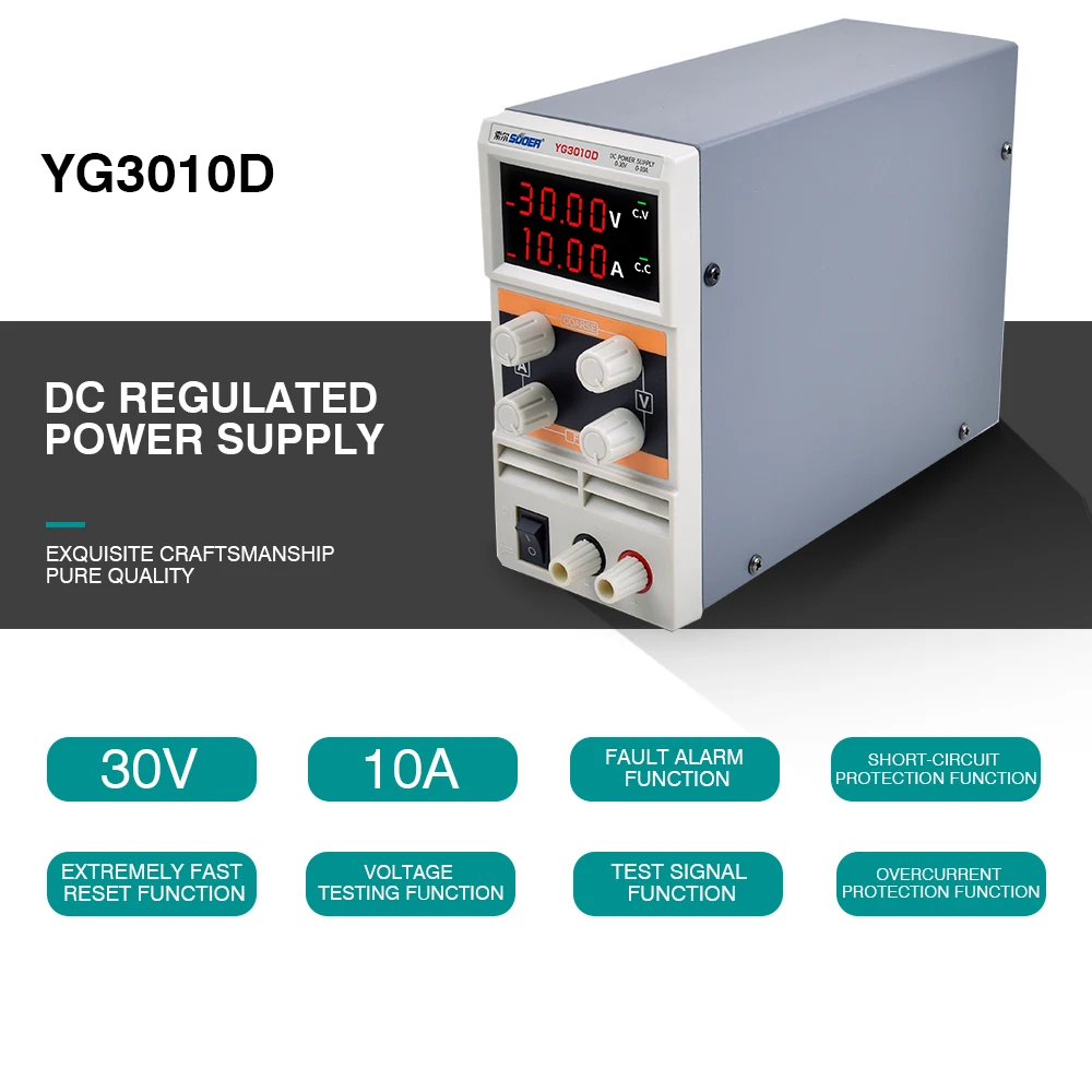 CE 30 فولت 10A قابل للتعديل التبديل تيار مستمر امدادات الطاقة ماس كهربائى حماية شاشة الكريستال السائل لمعدات الاتصالات المختبرية 240 فولت 22