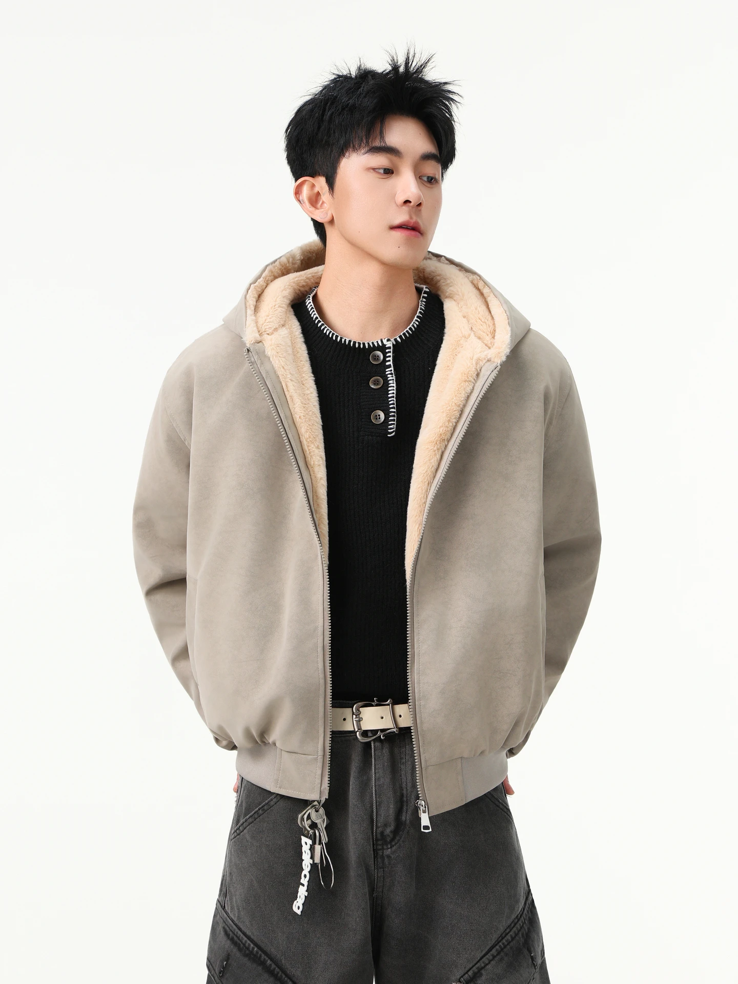 

Thiened Hooded Cotton Jaet Men Women Vintage Couples Warm Versatile Cotton Coat Outerwear Dyeing Winter Trendy Brand Clot...