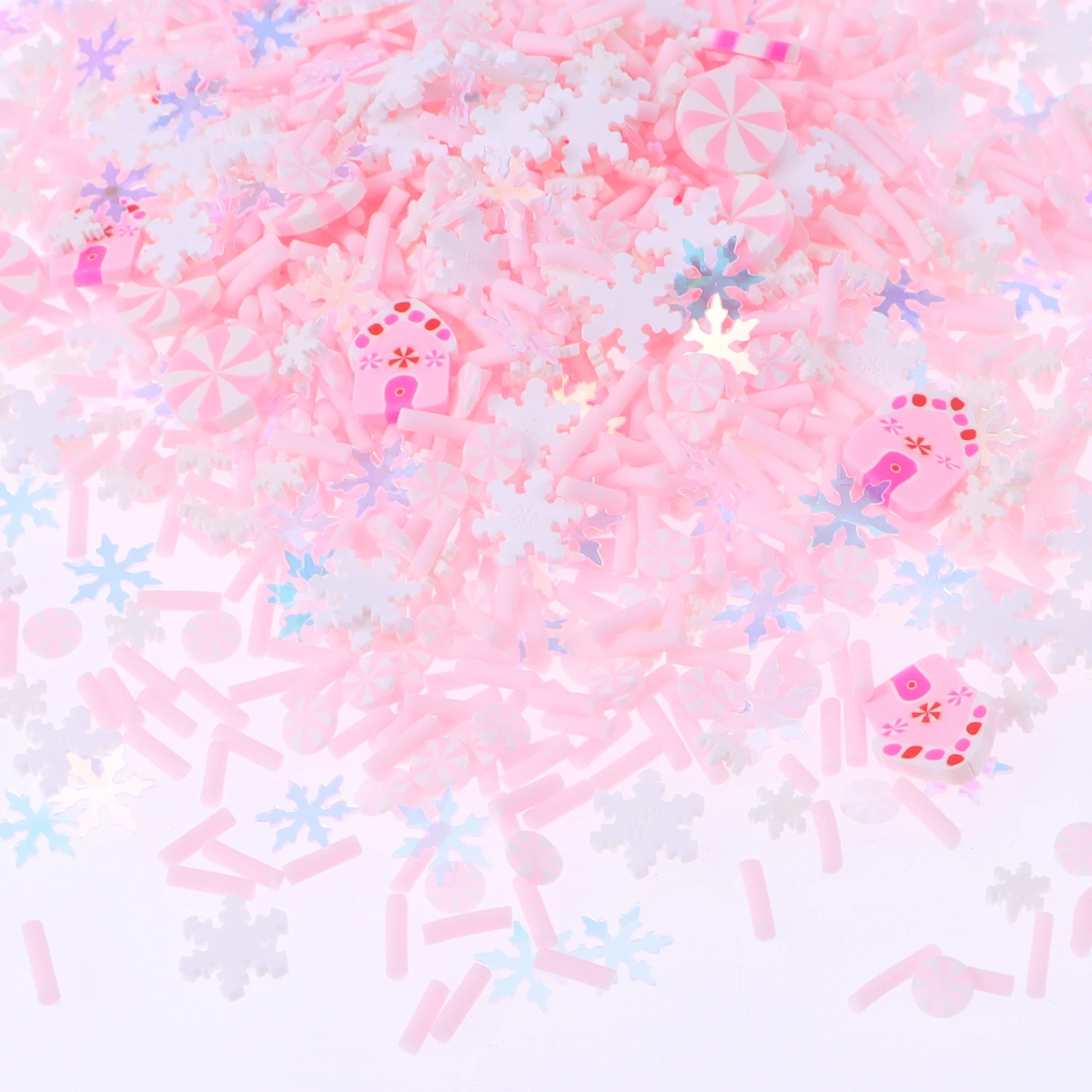 40 g Weihnachts-Polymer-Ton-Scheiben, Epoxidharz-Füller, niedliche Schneeflocke, Urlaub, Schleim, Materialien, DIY, Basteln, Maniküre-Zubehör – Detail 8