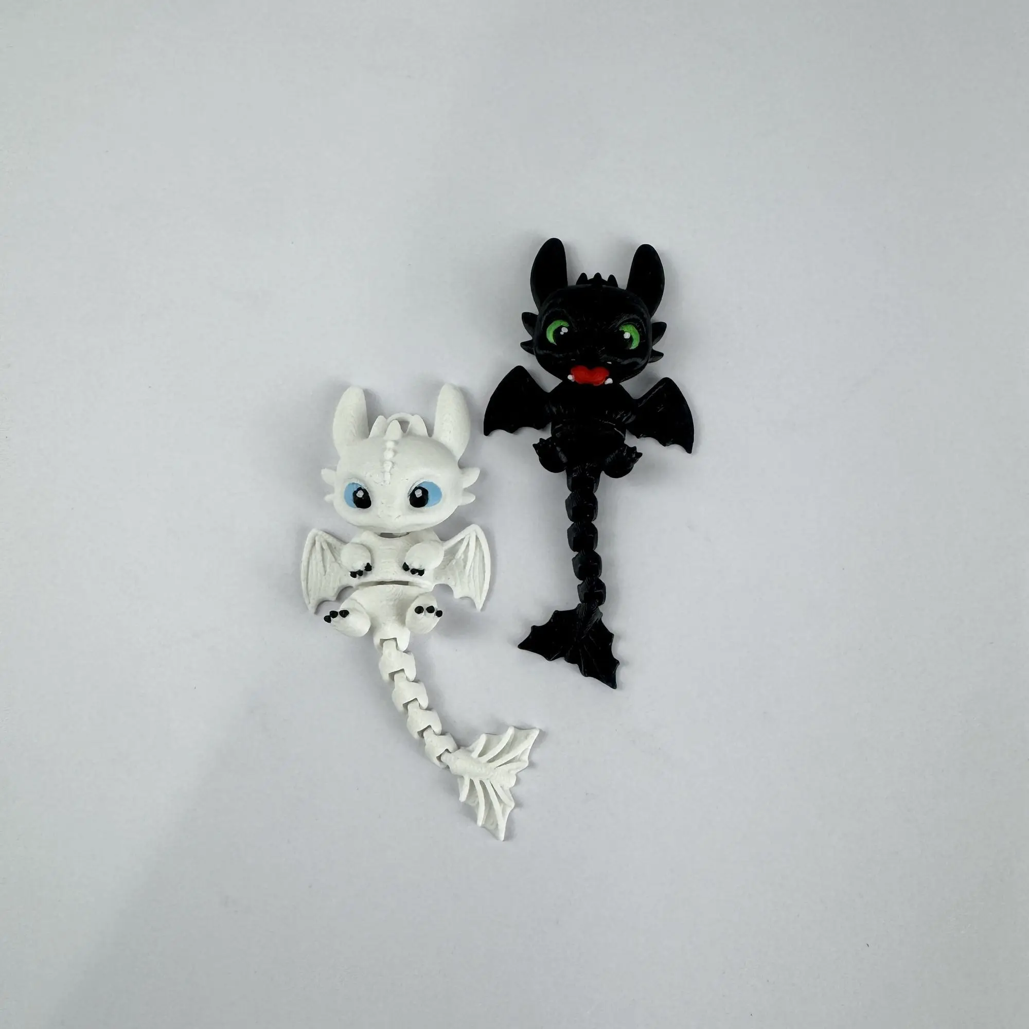 3D Printed Articulated Dragon Pendant Night Fury Light Fury How To Train Your Dragon Toothless Keychain Bag Charm Ornament view 2