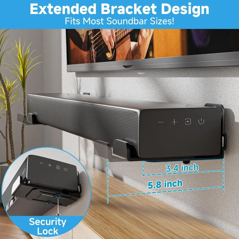 

2pcs Heavy Duty Speaker Wall Mount Space Efficient L Metal Bracket Floating Rack Universal Easy Setups Speaker Hangers