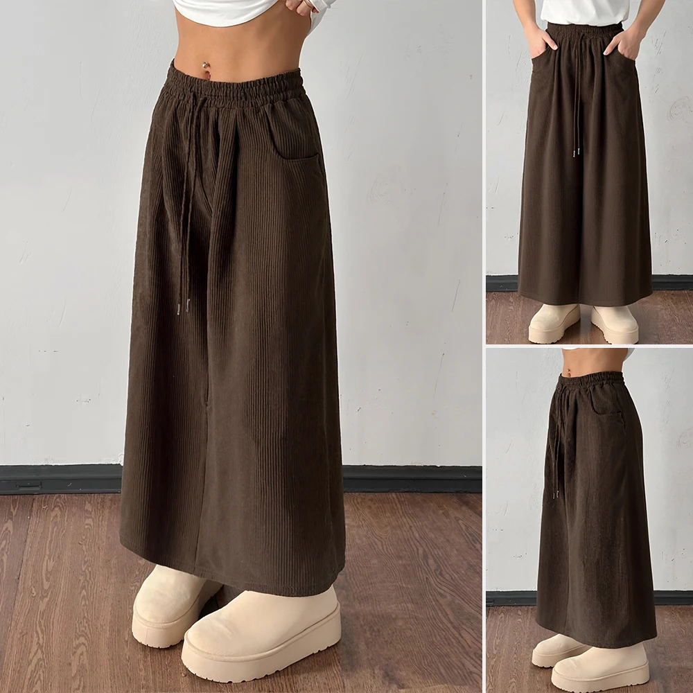 

Autumn Women's Casual Fit Midi A-Line Skirt Classic Waistline Design Comfortable Length for Versatile Styling