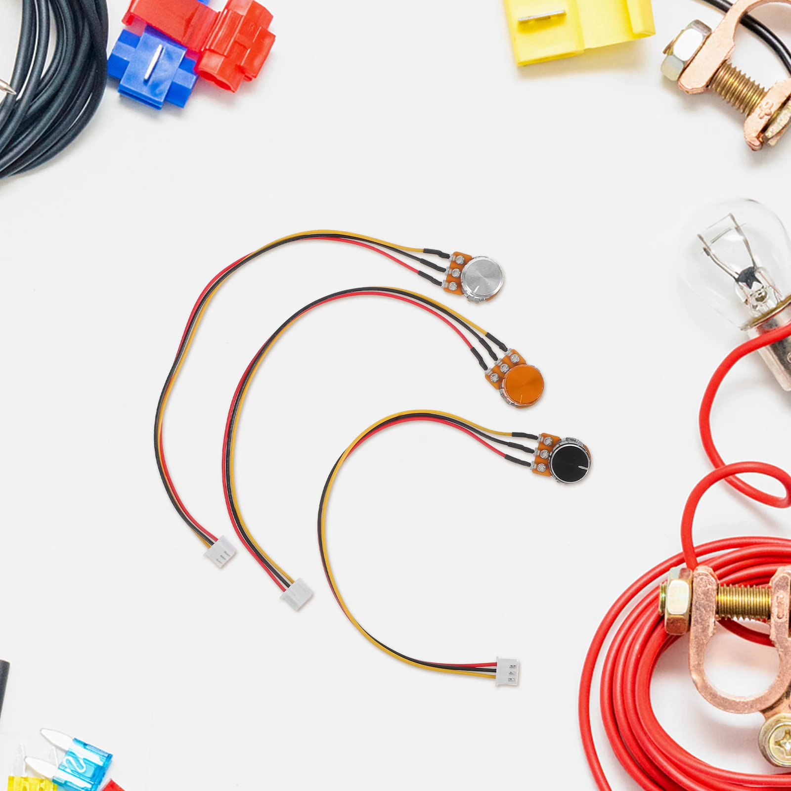 

3 Set Knob Potentiometer Electric Cable Wire Connector Digital Encoder Data Electronic Communication