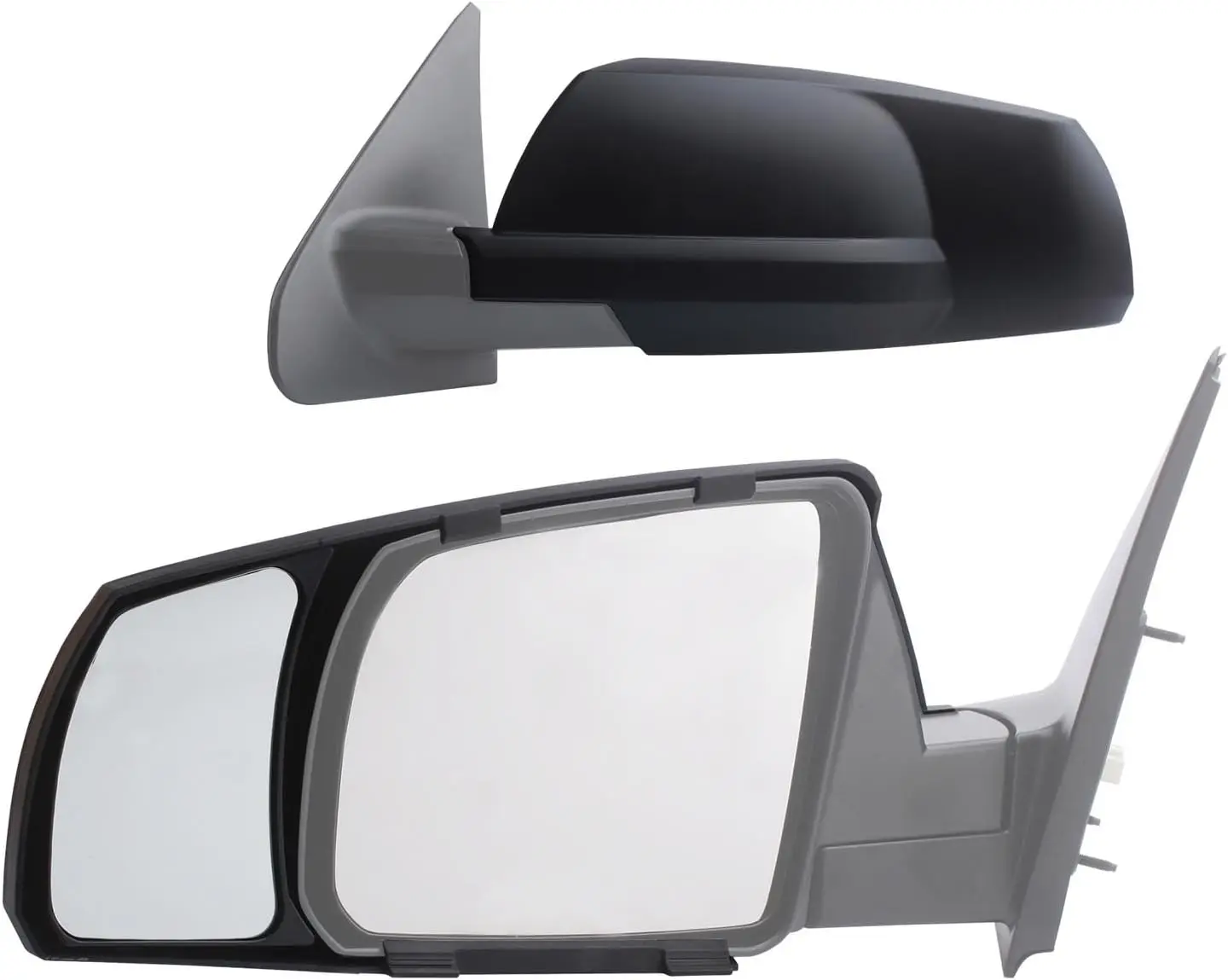 Towing Scene, Durable Material, Black, Patented Design Custom Fit Towing Mirror