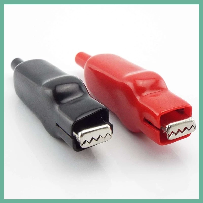 2pcs 20A Sheathed Alligator Clips Electrical DIY Test Leads Cable Alligator Double-Ended Crocodile Roach Electrical Jumper Wire