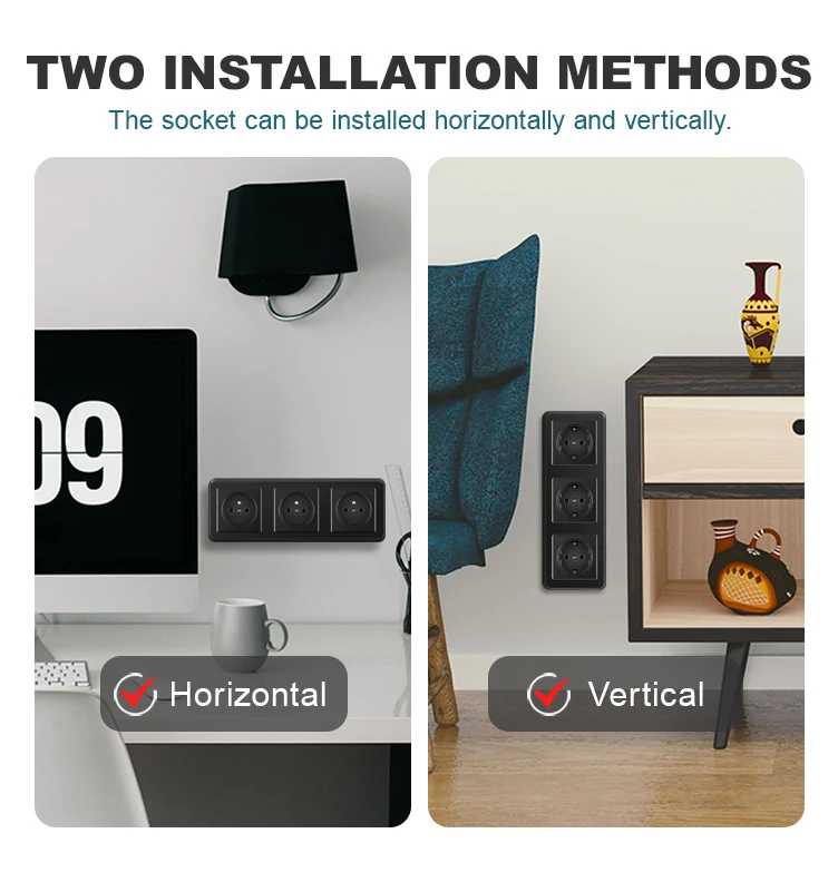 wall-mounted module diy European standard black tempered crystal glass panel socket LED light switch button function combi