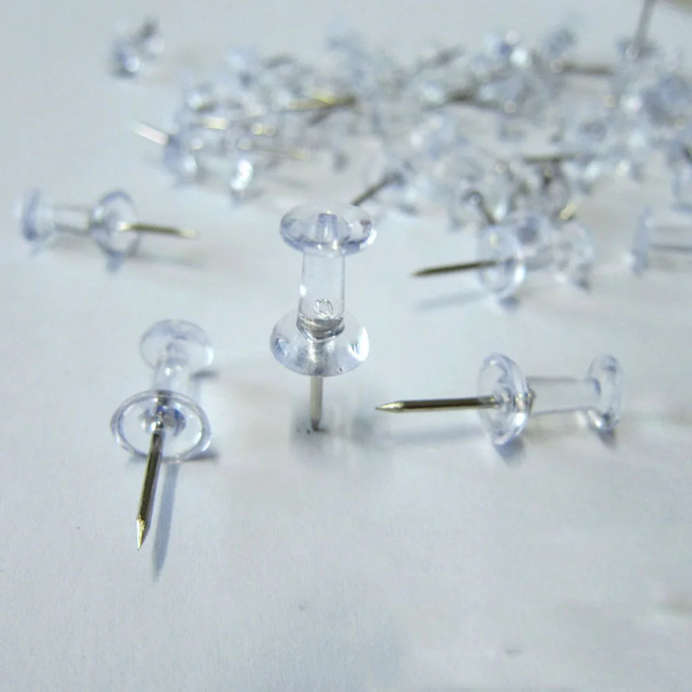 200Pcs Transparent Pushpins Map Push Tacks for School Home Office map pushpins push pins map pins push for map