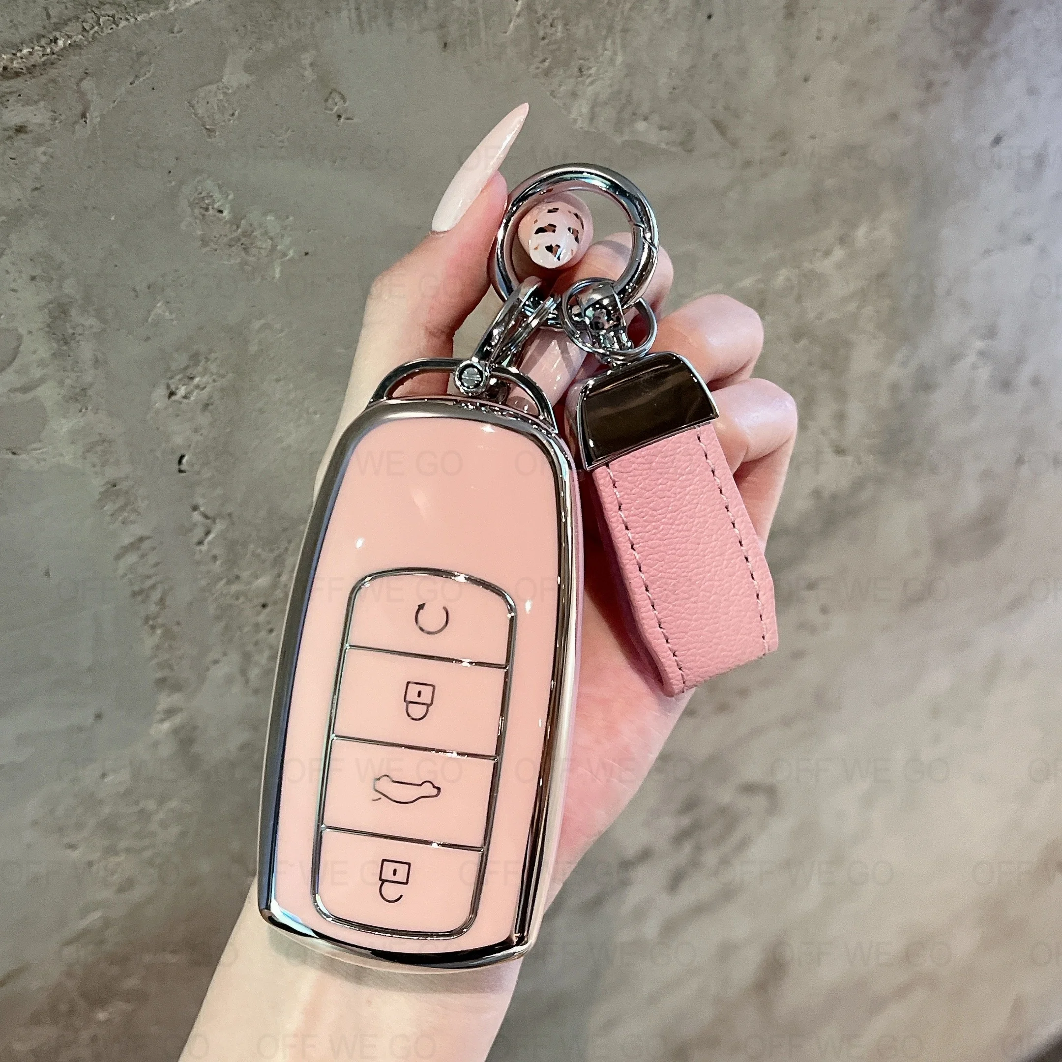Auto-Schlüsselhülle aus Leder mit Schlüsselring-Set für Chery Omoda 5 C5 Tigo 7 8 Pro Max Tigo 7 8 Plus Arrizo 5 Plus Jaecoo 2023 Schlüsselanhänger – Detail 3