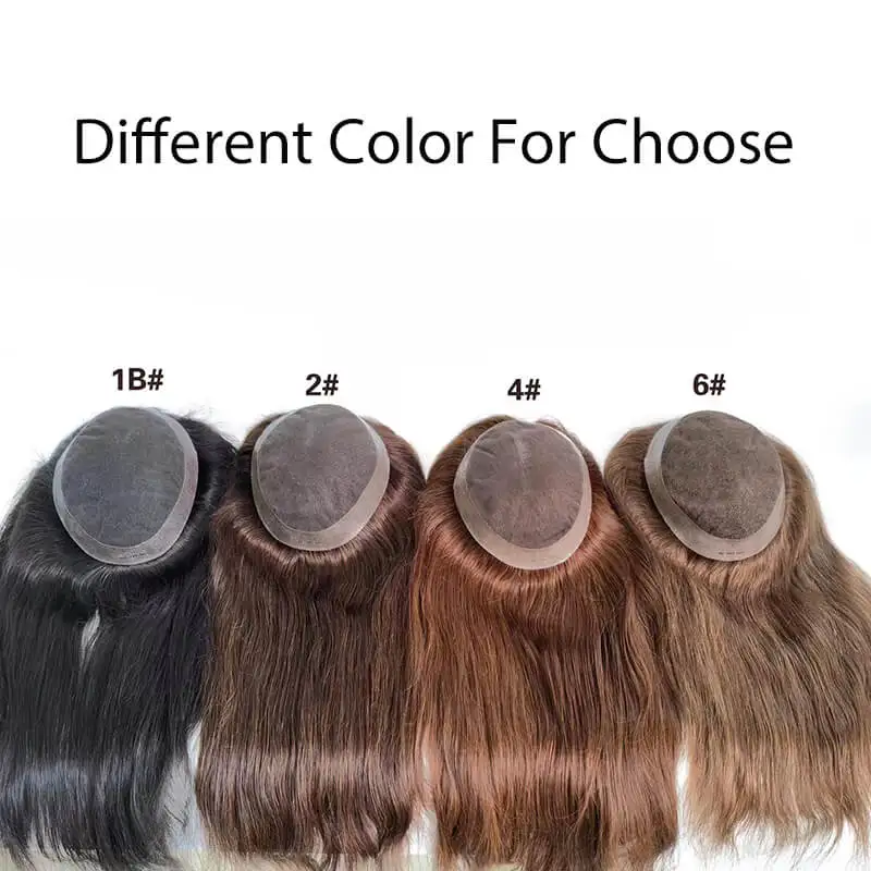 Customized Swiss Lace Aus Long Hair Toppers For Women 7x9 Breathable Lace&Pu Human Hair Topper 12-20Inch Black Brown Women Wig