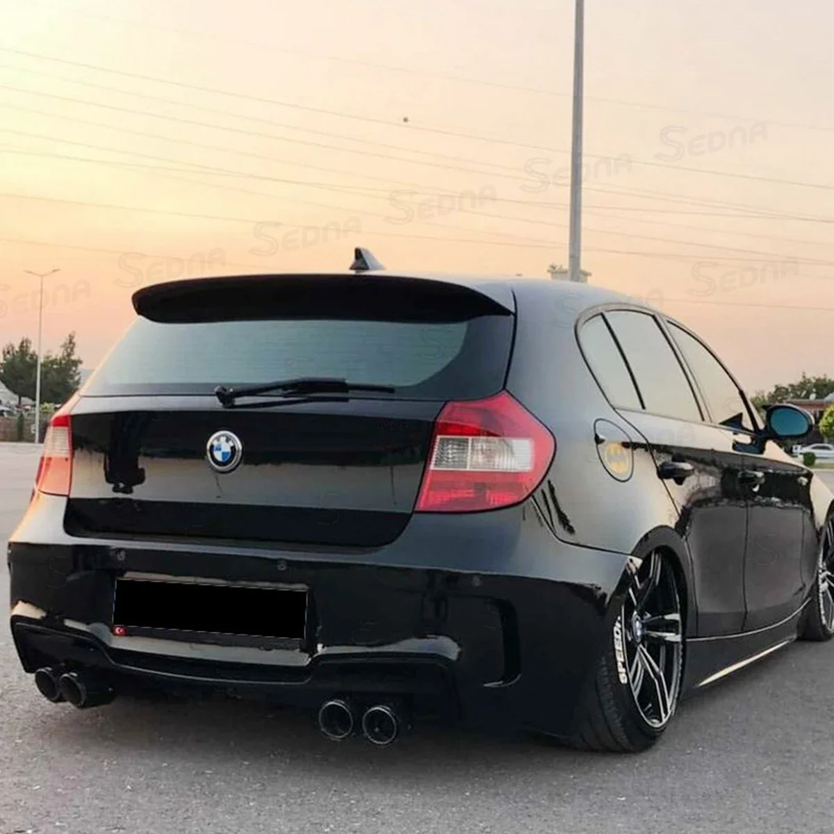 For 2004-2012 BMW 1 Series E87 E81 Hatchback 116i 118i 120i Rear Trunk Lid Roof Spoiler Wing ABS Black Carbon Car Accessories view 3