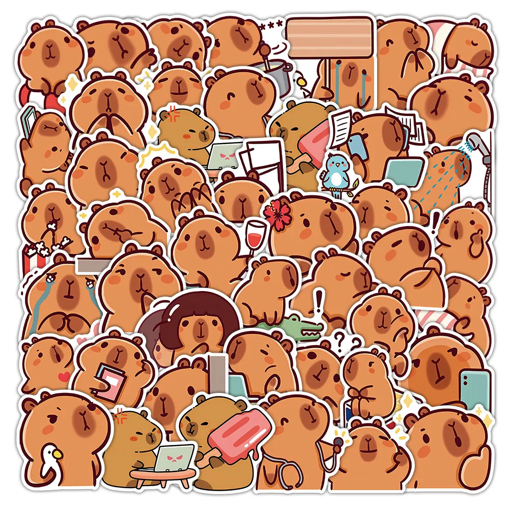 42pcs Kawaii Capybara Cute Animal Stickers Waterproof DIY Decorative Decals Anime Worlds Store