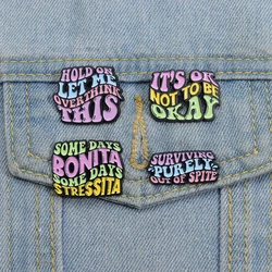 Colorful Quotes Saying Enamel Pins Custom Overthinker It's OK Brooches Lapel Badges Funny Jewelry Gift for Kids Friends