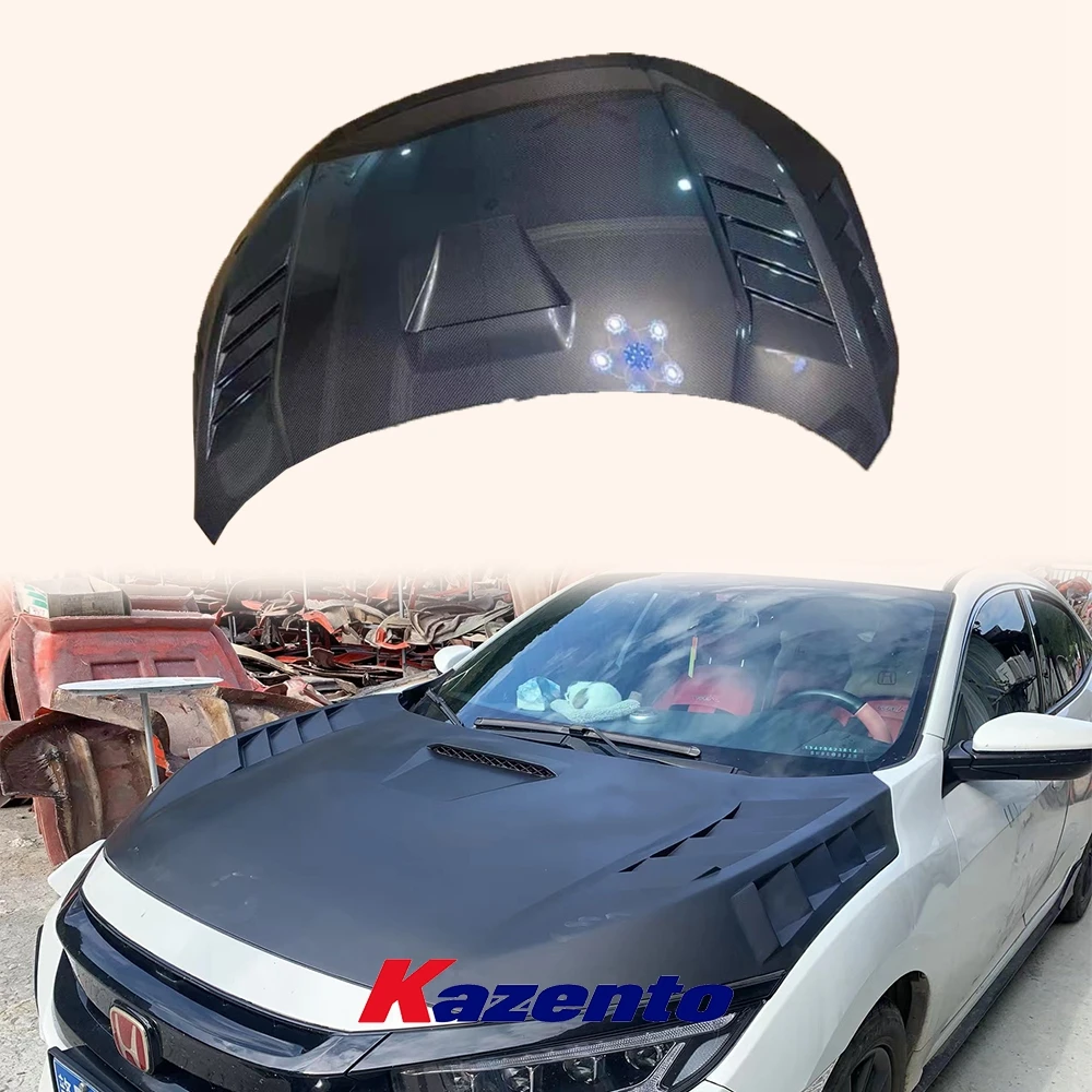 

For Honda Civic FC FK7 2016-2022 Carbon Fiber ADL Style Vented Front Hood Bonnet