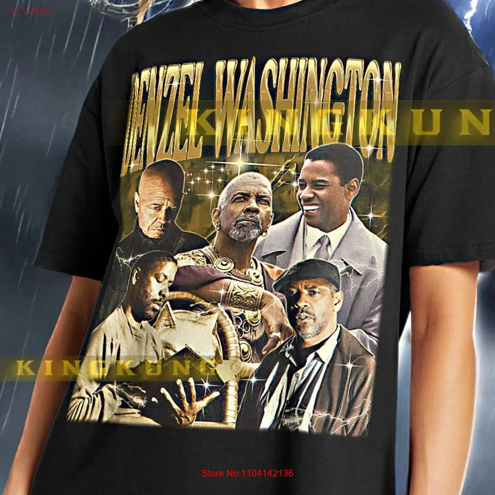 DENZEL WASHINGTON T Shirt Vintage Retro 90s Bootleg saf vintage Washed Slightly Breathable Casual Top For Everyday Wear