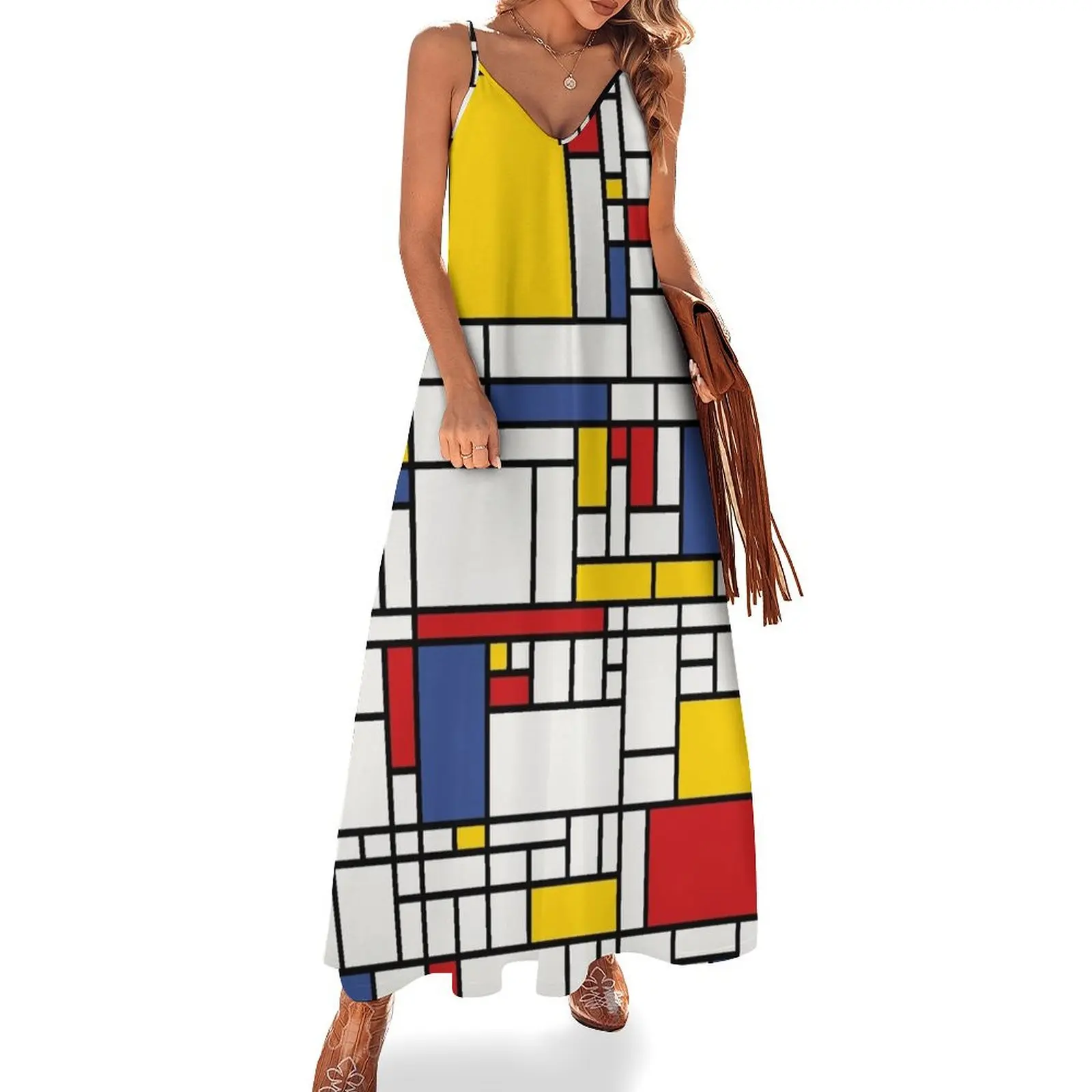 

Piet Mondrian Sleeveless Dress summer dress women 2024 loose summer dress