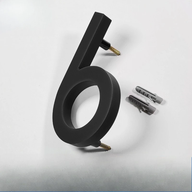 Community Room Number House Number Acrylic Digital Perforation Household 5inch Dimensional Address Number for House Led
