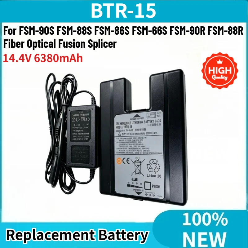 High Quality BTR-15 Battery 14.4V 6380mAh For FSM-86S FSM-66S FSM-90S FSM-88S Fiber Optical Fusion Splicer Replacement Battery