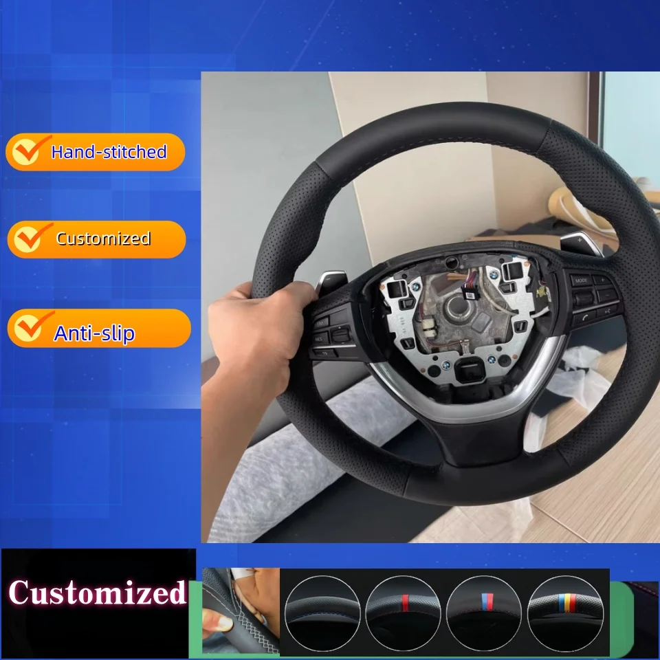

Custom Hand-stitched Microfiber Leather Steering Wheel Cover Anti-slip For BMW M Sport M3 E90 E91 E92 E93 E87 E81 E82 E88 X1 E84