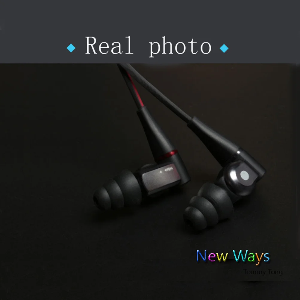 

1Pair Silicone Earbuds Soft Elastic Sound Isolating Replacement Earphone Caps in-Ear Eartips Black Size M Earbud Caps