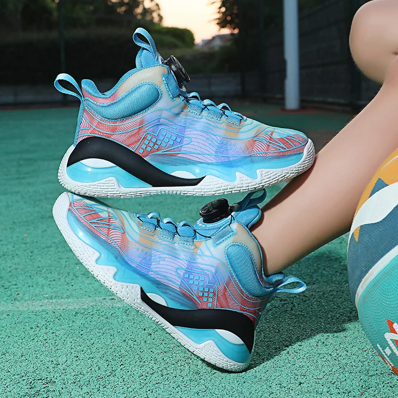 

Детские баскетбольные кроссовки, оригинальные профессиональные тренировочные противоскользящие дышащие кроссовки для фитнеса, удобные молодежные теннисные туфли