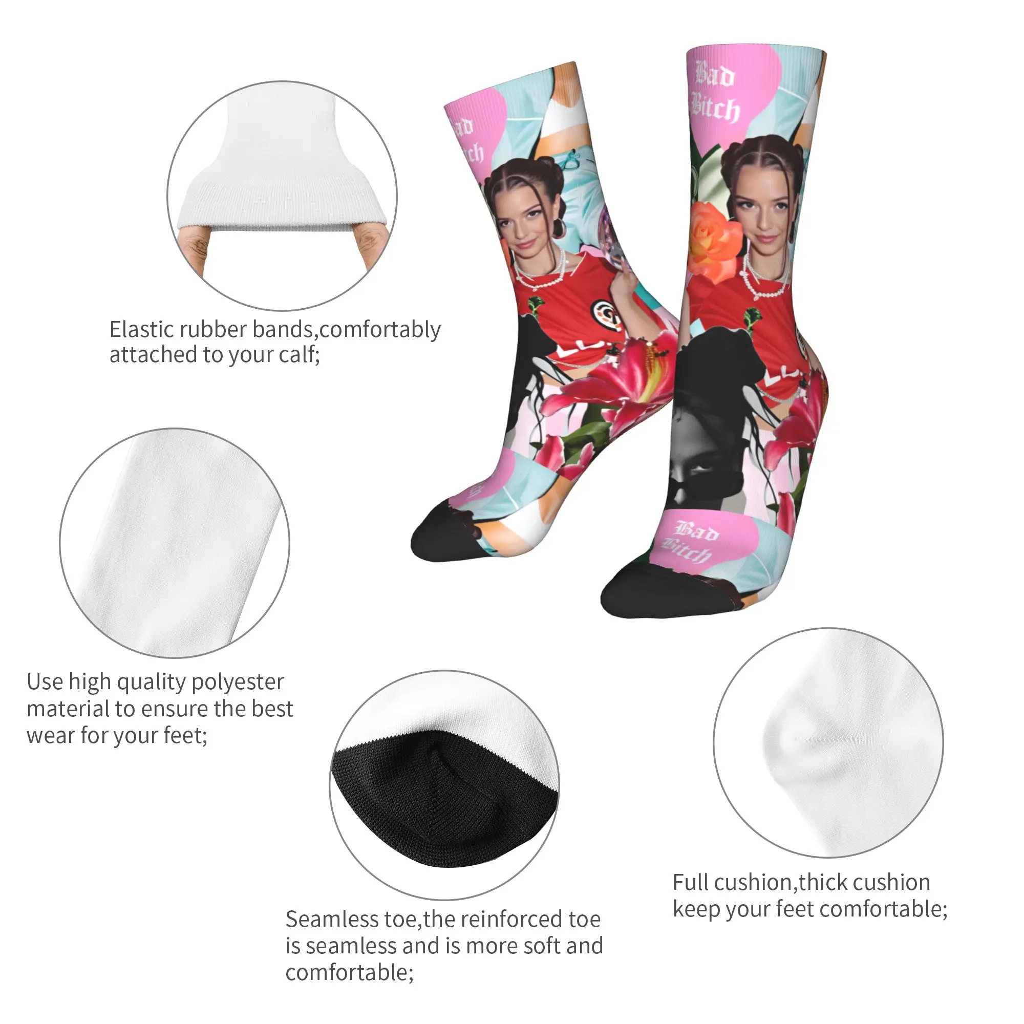 Носки Nina Chuba, забавные чулки, зимние антибактериальные носки для взрослых и мужчин, удобные носки для бега с узором