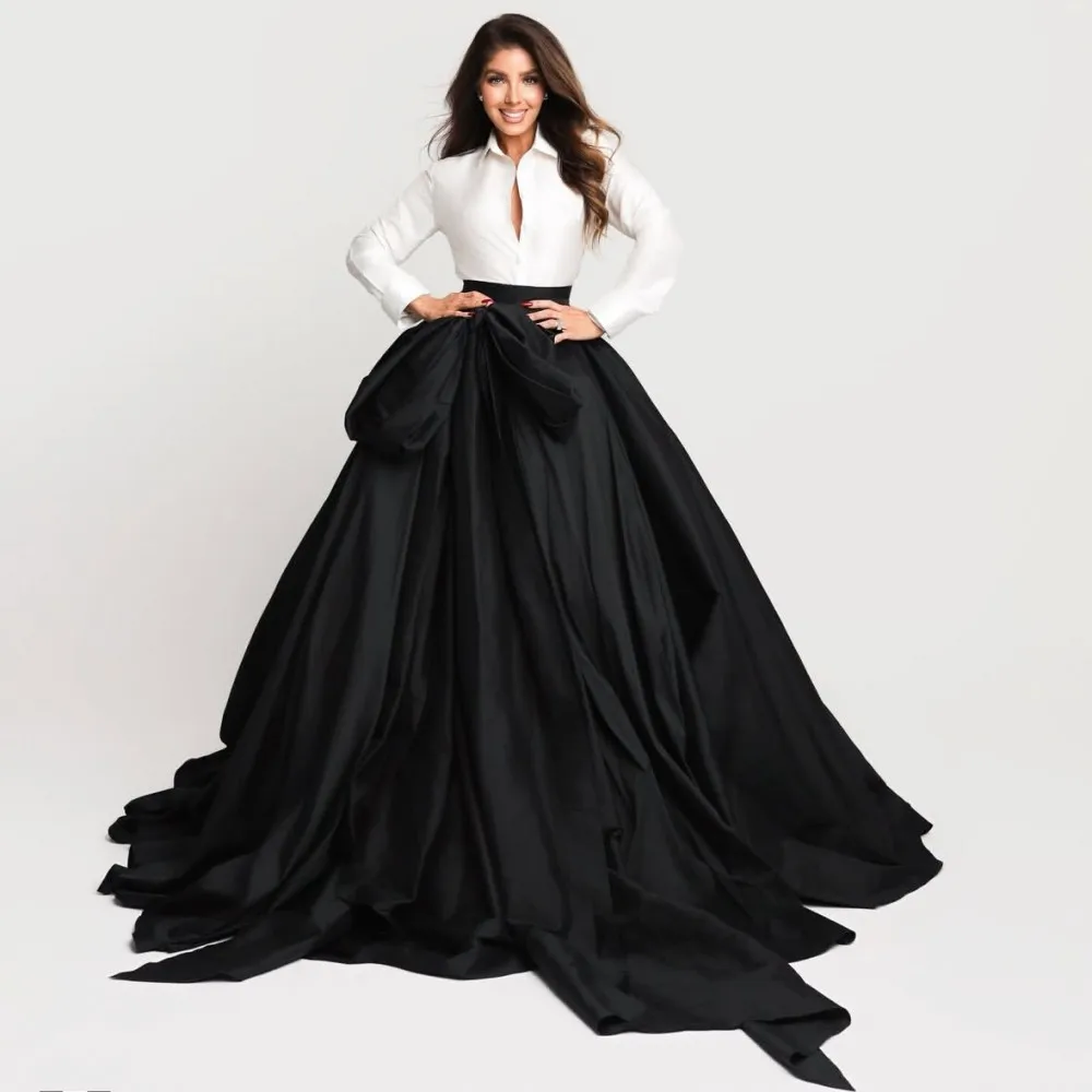 

Черные длинные атласные женские юбки макси в пол, с завышенной талией, для вечеринок, на заказ, для офиса, формальные юбки