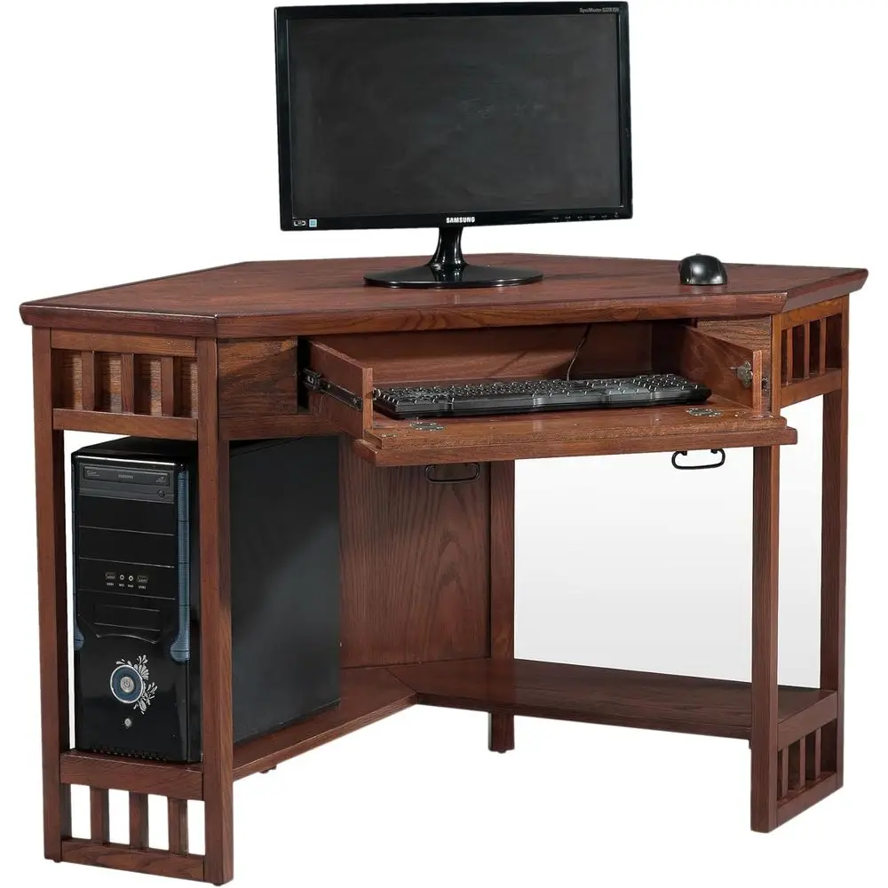 

Письменный стол из массива дуба Mission Oak с выдвижной передней панелью для клавиатуры для домашнего офиса