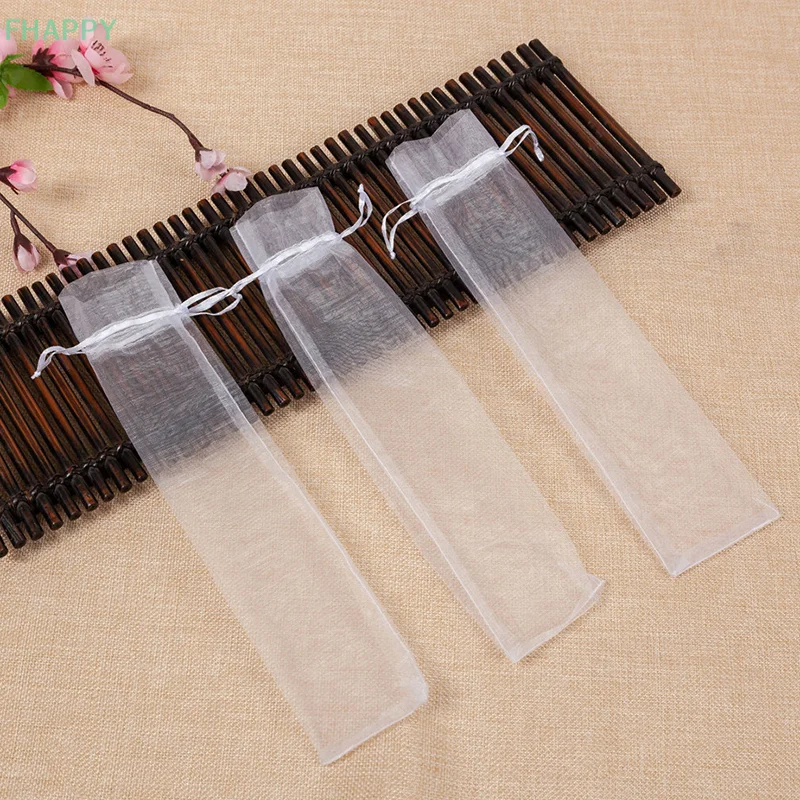 10pcs Folding Hand Fan Pouch Drawstring Organza Bags Folding Fan Pocket Bag For Outdoor Wedding Party Favor Gift Bags