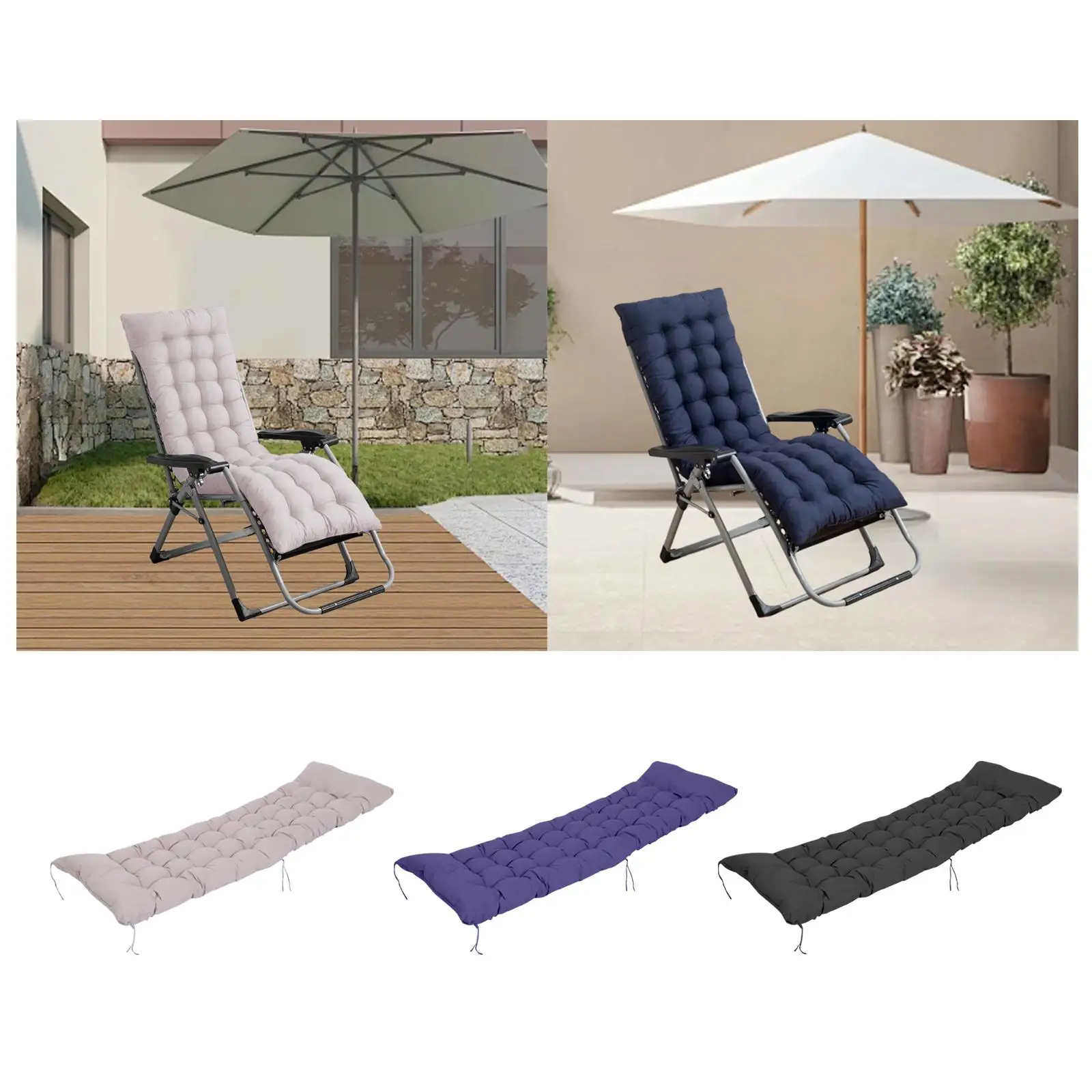 

Chaise Lounge Cushion Foldable Lounge Chair Cushion for Sofa Indoor Backyard