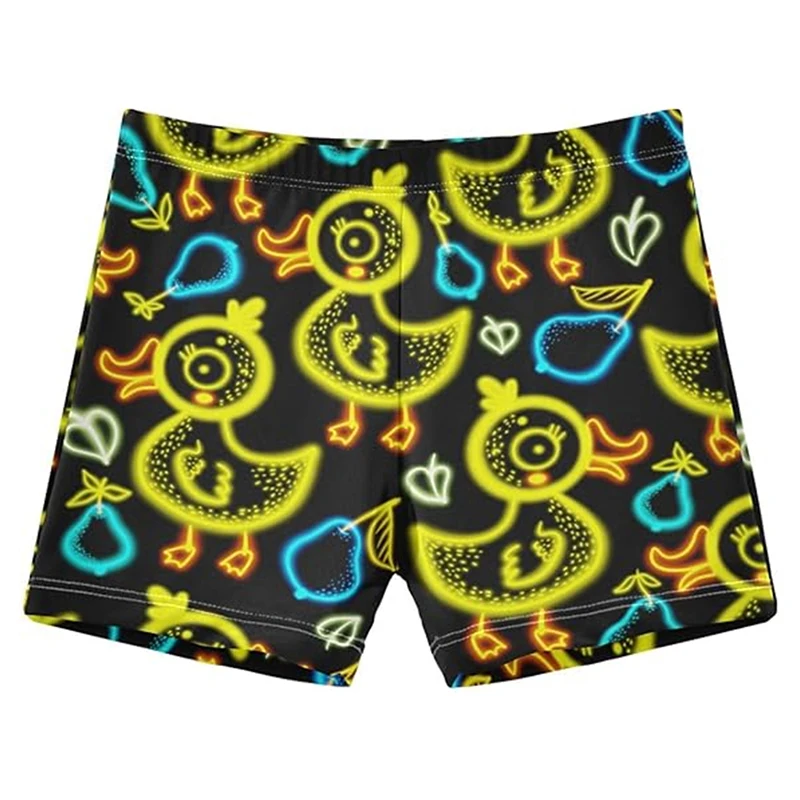

Yellow Duck Print Beach Short Adult Child Size Cute Cartoon Funny Board Shorts Sea Sports Surfing Fashion Summer Swim Trunks
