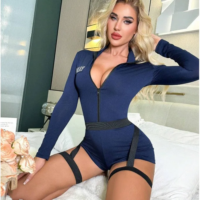 

Cool Sa Instructor COS Role Playing Sexy Underwear Camouflage Clothing Royal Sister Police Uniforms Onesie